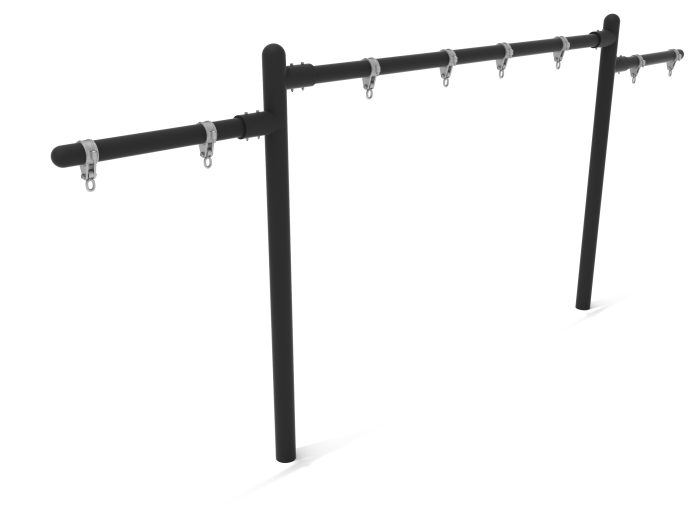 1-Bay 2-Cantilever Single Post Swing - Frame with Hangers Only - No Swings - Image 4