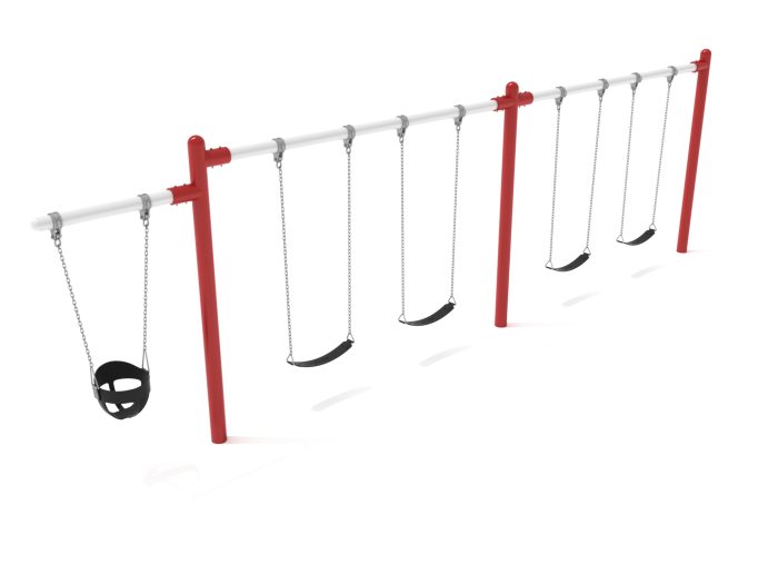 2 Bay- 1 Cantilever Single Post Swing w Belt Seats & Bucket Seat - Image 10