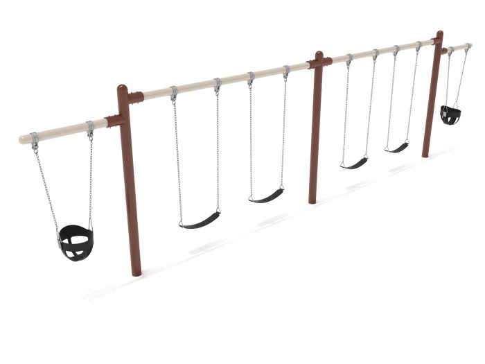 2 Bay- 2 Cantilever Single Post Swing - Frame with Hangers, 2 Bay Belt Seat Package, 1 Bay Bucket Package - Image 12
