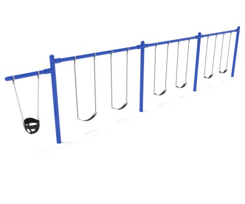 3 Bay 1 Cantilever - Frame with Hangers, 3 Bay Belt Seat Package, 1 Seat Bucket Package