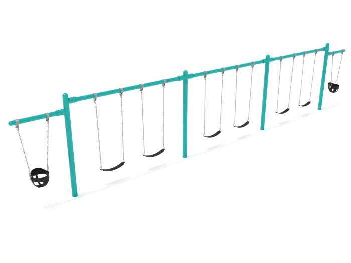 3 Bay 2 Cantilevers - Frame with Hangers, 3 Bay Belt Seat Package, 1 Bay Bucket Package - Image 5