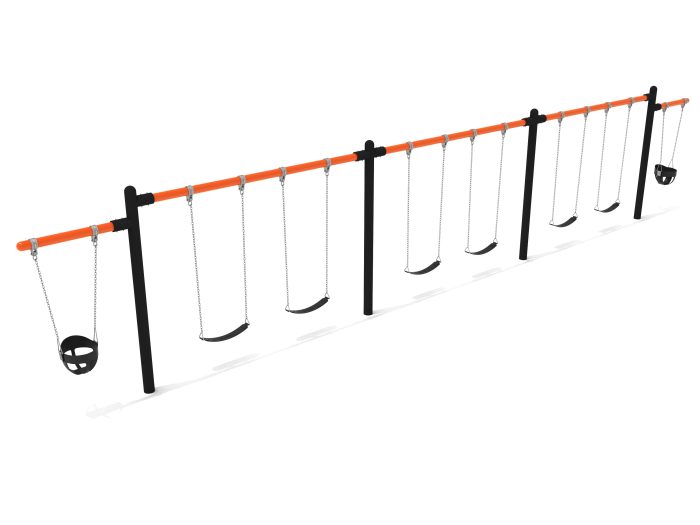 3 Bay 2 Cantilevers - Frame with Hangers, 3 Bay Belt Seat Package, 1 Bay Bucket Package - Image 6