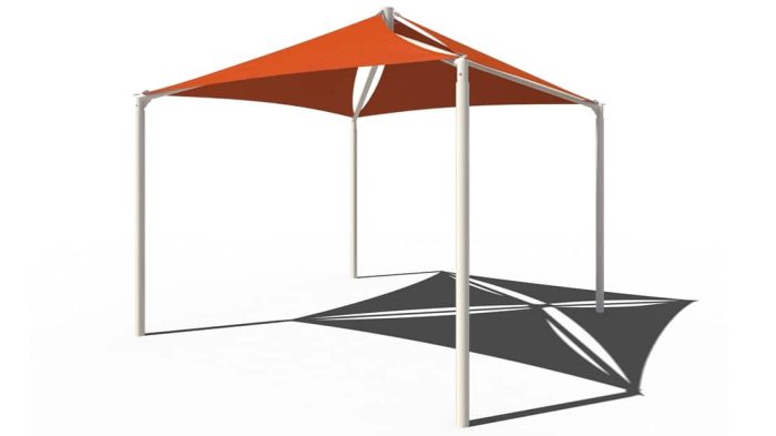 10' x 10' Quad Sail with 8' Eave Height; In Ground Mounted with Glide Elbow - Image 4