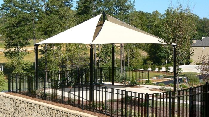 10' x 10' Quad Sail with 8' Eave Height; In Ground Mounted with Glide Elbow - Image 2