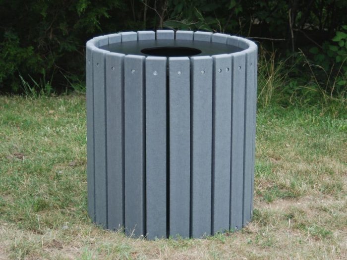 Round Heavy-Duty Recycled Plastic Receptacle