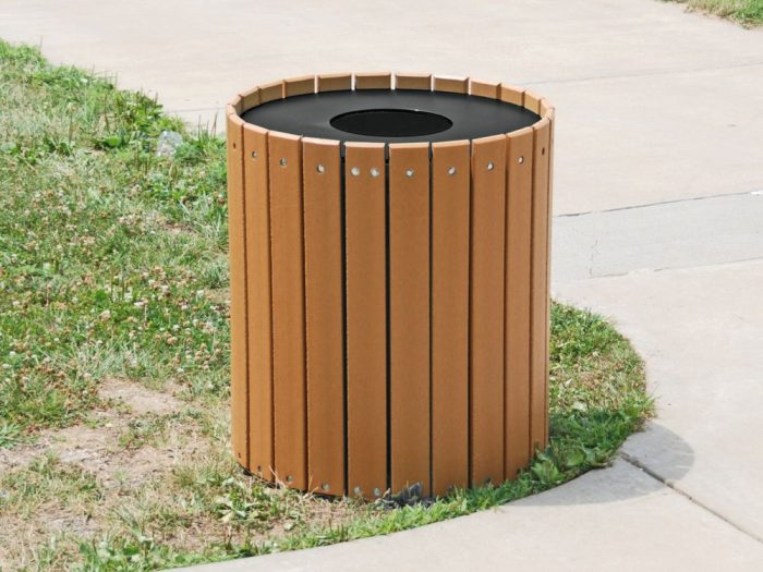 Round Standard-Duty Recycled Plastic Receptacle