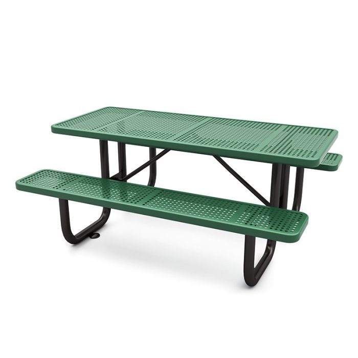 6′ Rectangular Picnic Table Perforated Pattern