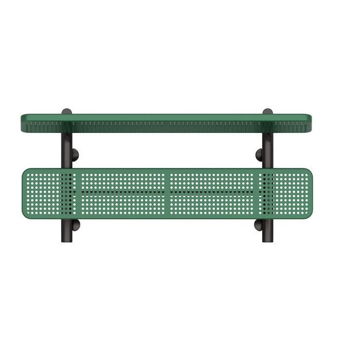 6′ Bench W/Back Perforated Pattern - Image 2