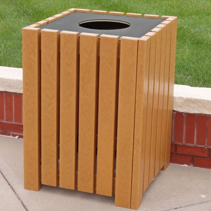 Square Heavy-Duty Recycled Plastic Receptacle