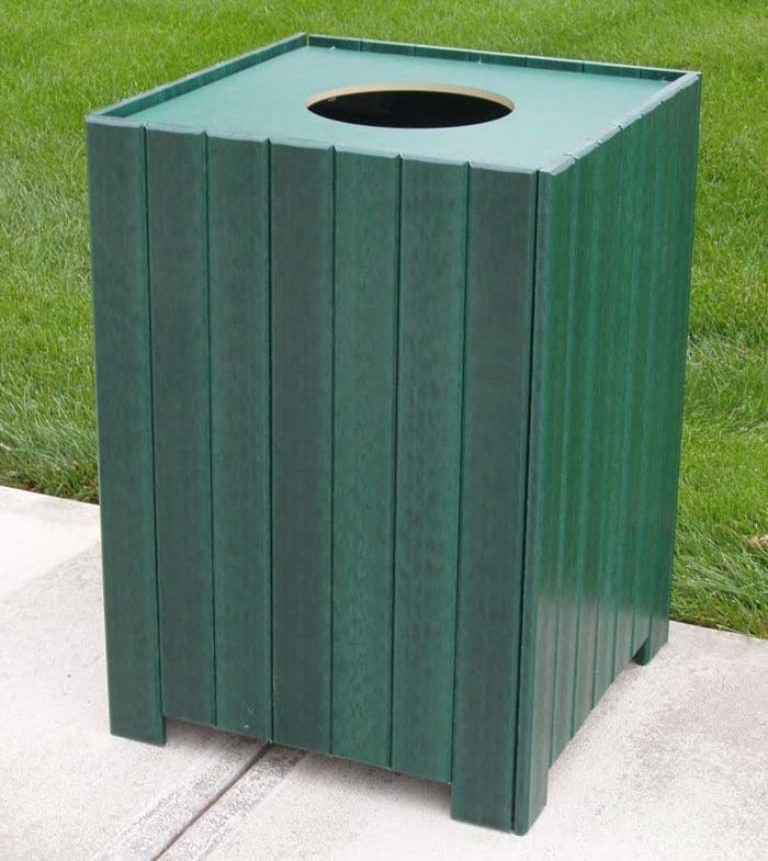 Square Standard-Duty Recycled Plastic Receptacle