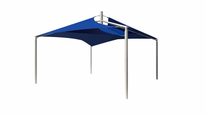 20' x 20' Sand Dollar Sail with 8' Eave Height; In-ground Mounted with Glide Elbow - Image 2