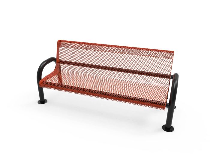 Standard Metal Pipe Bench With Back - Image 2