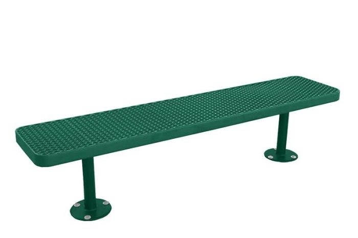 Champion Supreme Bench Without Back – Surface Mount – Perforated Steel
