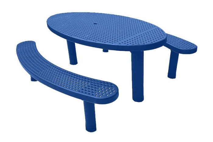 Champion Oval Picnic Table – Direct Bury (Multi Pedestal)