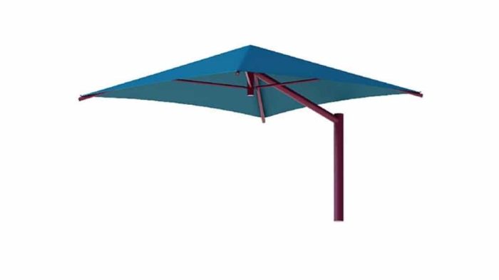 12' Cantilever Umbrella with 8' Eave Height; In-ground Mounted with Glide Elbow - Image 2